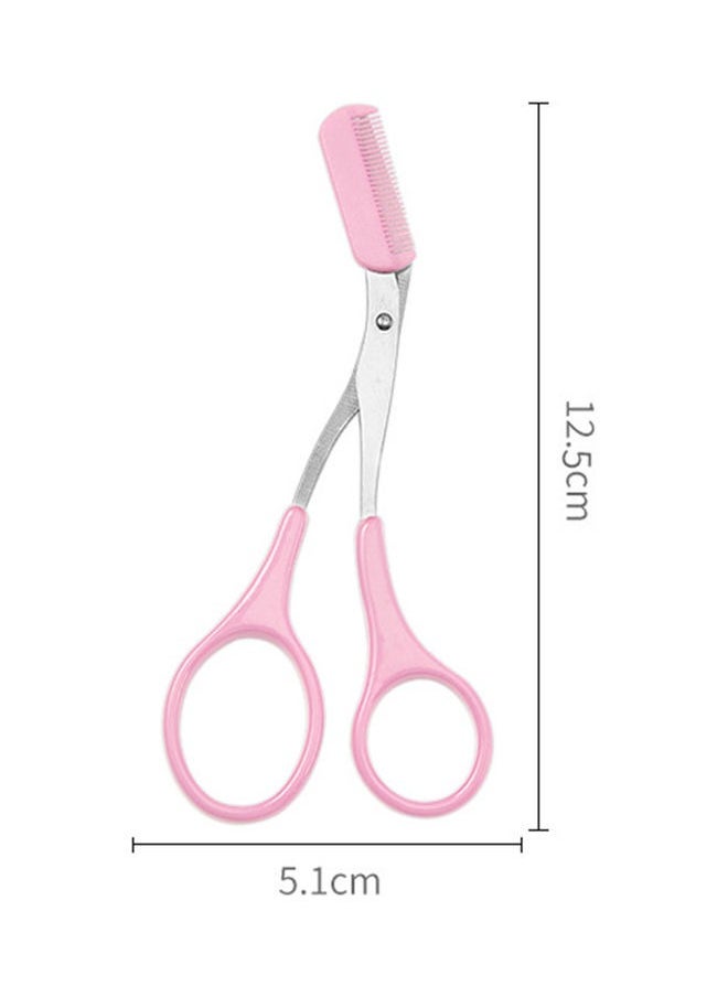 Generic Eyebrow Shaping Scissor Trimmer with Comb Pink  - Image 5