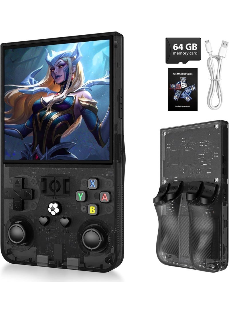 Gulf Trend 2025 R36MAX Upgraded Retro Handheld Gaming Console with 64GB, 18000+ Built-in Classic Games, 4.0" IPS Screen, Linux System, Portable Video Game Player with 4000mAh Battery – Black - Image 1