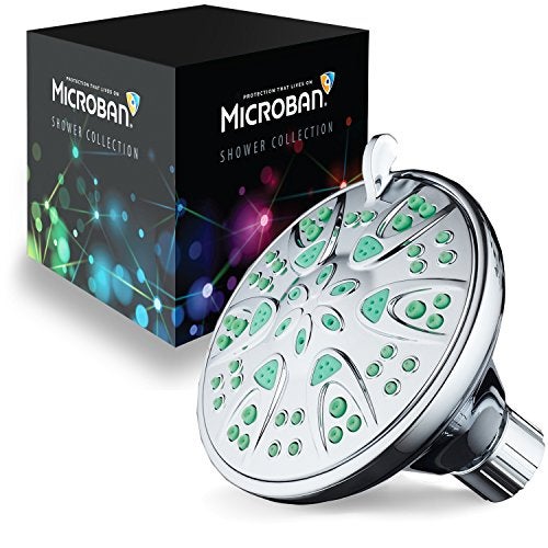 AquaDance Antimicrobial – Anti-Clog High-Pressure 6-Setting Shower Head with Microban Nozzle Protection from Growth of Mold, Mildew & Bacteria for Stronger Shower! 4" Coral Green - Image 2