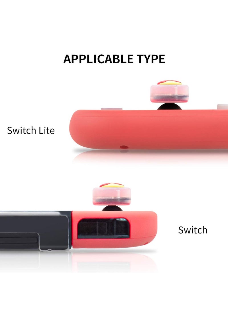 SYOSI - Thumb Grips Set, 4 PCS Thumbsticks Cover Silicone Joystick Caps for Switch/Switch Lite, KASTWAVE Cute Fruit Pattern Analog Stick Caps for Joy-Con Controller, Pink Peach and Apple - Image 1