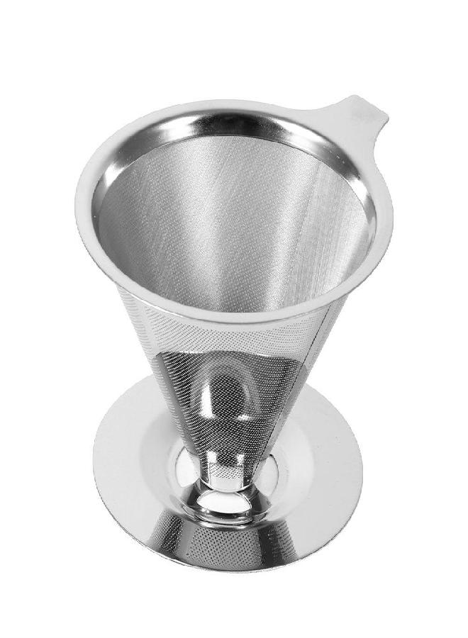 Fdit Pour Over Coffee Dripper Stainless Steel Double Layer Mesh Filter Cup Pour Over Coffee Maker for Outdoor Hiking Backpacking Use  - Image 2