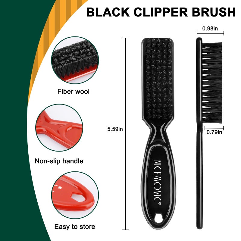NICEMOVIC Barber Clipper Cleaning Brushes, 10 Pcs Plastic Handle Nylon Bristles, Anti-Slip Handle Mini Brush Bulk Set, Duster Manicure Brush for Hair Styling Tools, Kitchen Sink, Shoes (Black&Red) - Image 2