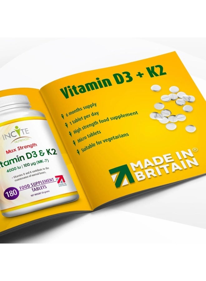 INCITE Vitamin D3 4000IU and K2 MK-7 100ucg - 180 Tablets - Immune Function Wellness UK - Image 5