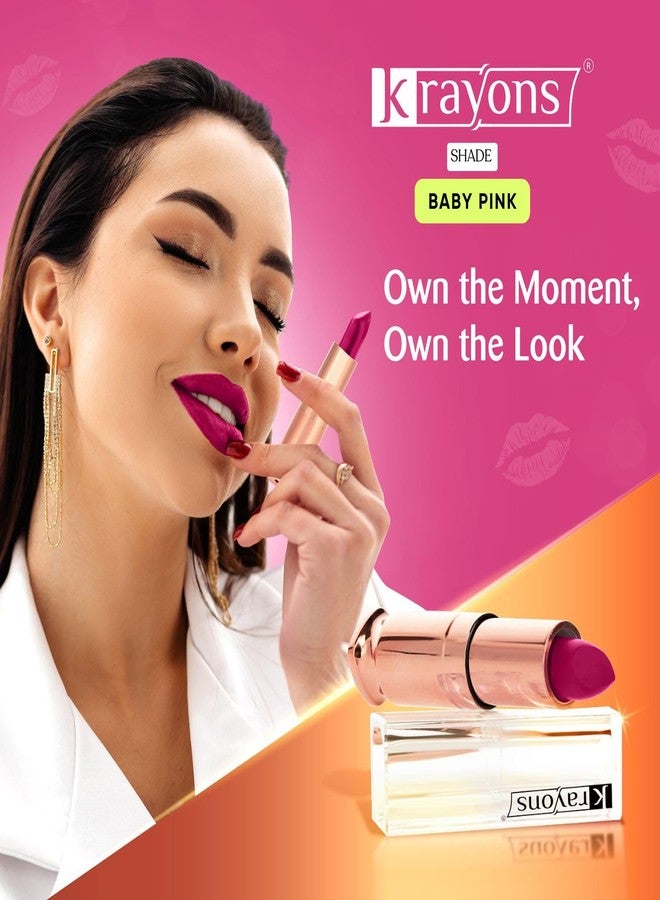 كرايونز أحمر شفاه كلاسيك طويل الأمد غير لامع من كرايونز | لون كثيف | مرطب | غني بالأصباغ | ناعم وخفيف الوزن | أحمر شفاه للنساء يناسب جميع درجات اللون الهندي (وردي فاتح) - Image 3
