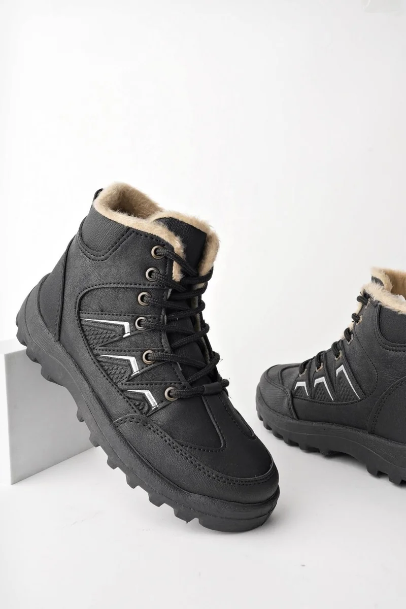muggo Toni Guaranteed Lace Up Fur Inside Zippered Unisex Outdoor Winter Boots
