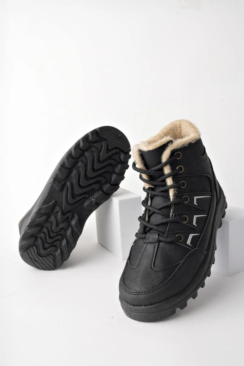 muggo Toni Guaranteed Lace Up Fur Inside Zippered Unisex Outdoor Winter Boots
