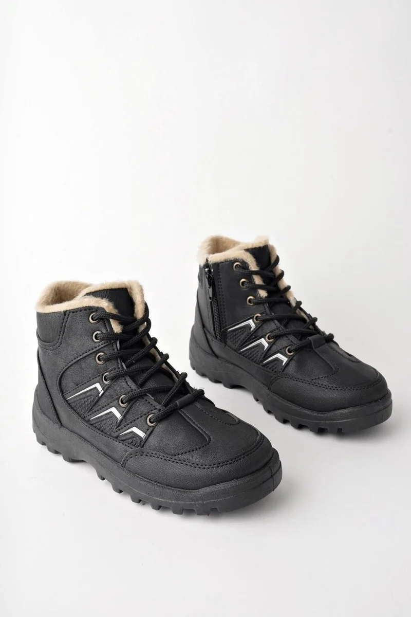 muggo Toni Guaranteed Lace Up Fur Inside Zippered Unisex Outdoor Winter Boots