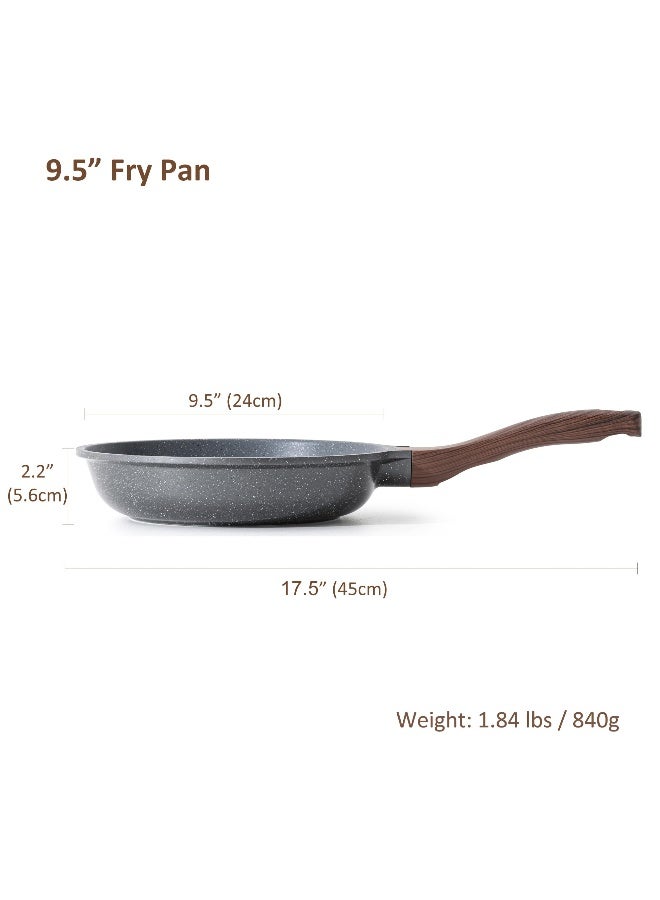 SENSARTE Nonstick Frying Pan Skillet, Swiss Granite Coating Omelette Pan, Healthy Stone Cookware Chef's Pan, PFOA Free (8/9.5/10/11/12.5 Inch) (9.5 Inch) - Image 5