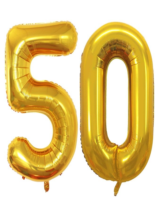 GOER 42 Inch Gold Number 50 Balloon,Jumbo Foil Helium Balloons for 50th Birthday Party Decorations and 50th Anniversary Event - Image 1