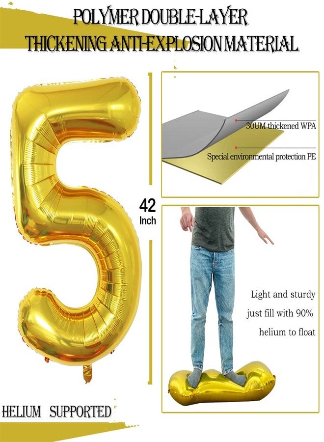 GOER 42 Inch Gold Number 50 Balloon,Jumbo Foil Helium Balloons for 50th Birthday Party Decorations and 50th Anniversary Event - Image 2