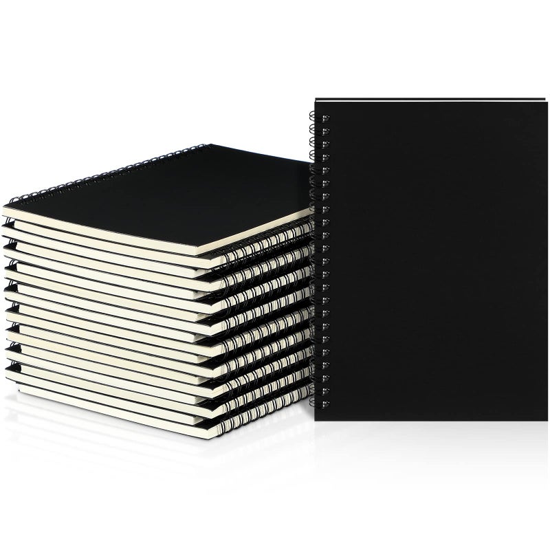 Yahenda 18 Pcs Spiral Notebook Bulk A5 Journal Lined 8.3'' x 5.5'' Writing Composition Paper Small Notepad Subject Notebook for Students Office Business Back to School Supplies (Black Color) - Image 1