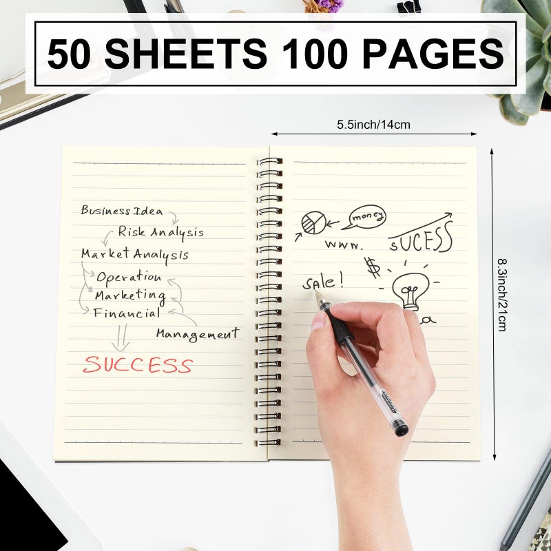 Yahenda 18 Pcs Spiral Notebook Bulk A5 Journal Lined 8.3'' x 5.5'' Writing Composition Paper Small Notepad Subject Notebook for Students Office Business Back to School Supplies (Black Color) - Image 3