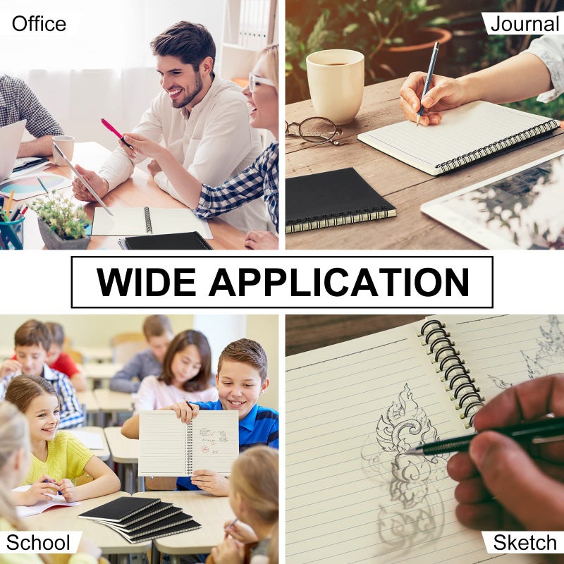 Yahenda 18 Pcs Spiral Notebook Bulk A5 Journal Lined 8.3'' x 5.5'' Writing Composition Paper Small Notepad Subject Notebook for Students Office Business Back to School Supplies (Black Color) - Image 5