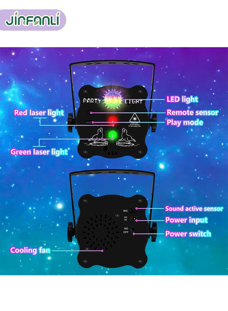 جين فان ل أنا أضواء حفلات ديسكو دي جي - ضوء ليزر يعمل بالبطارية - جهاز عرض ستروب يتم التحكم فيه صوتيًا لتزيين عيد الميلاد والهالوين والكاريوكي وبار KTV والحانة والرقص هدية عيد الميلاد وحفلات الزفاف - Image 3