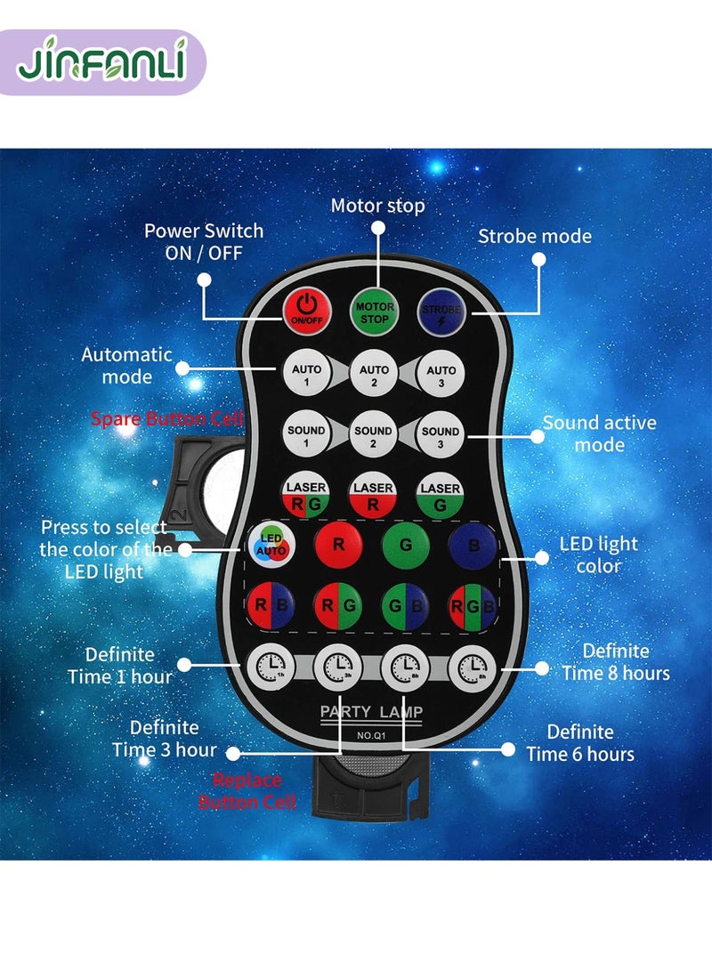 جين فان ل أنا أضواء حفلات ديسكو دي جي - ضوء ليزر يعمل بالبطارية - جهاز عرض ستروب يتم التحكم فيه صوتيًا لتزيين عيد الميلاد والهالوين والكاريوكي وبار KTV والحانة والرقص هدية عيد الميلاد وحفلات الزفاف - Image 4