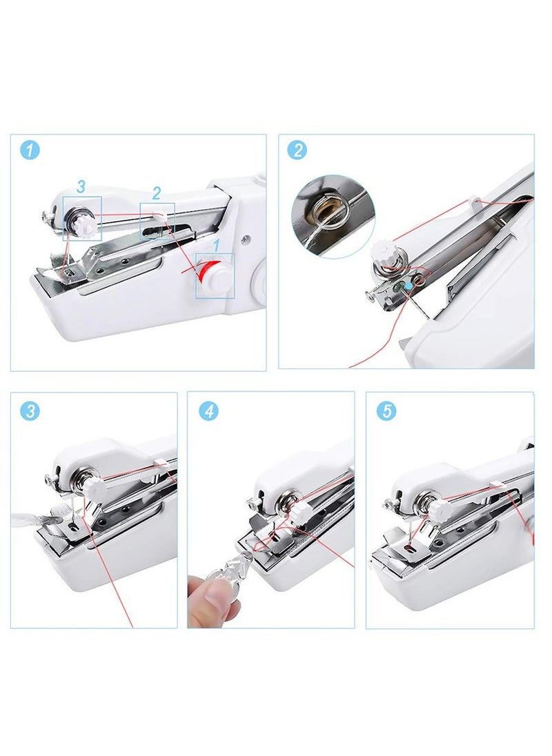 Furtey Handheld Sewing Machine,Mini Sewing Machine for Beginners and Adults Quick Stitching,Portable Sewing Machine with Sewing Supplies Suitable for Home,Travel,DIY  - Image 4