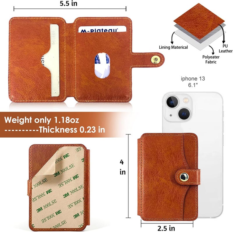 M-Plateau Phone Purse with Slim 3M Sticker iPhone 13 Pro Max case for iPhone 12& 11 6.1 Inches/Google Pixel 6 /Samsung Galaxy Most Android Smartphones (Brown) - Image 4