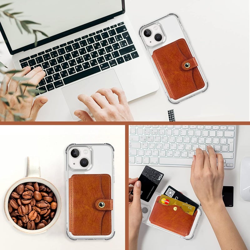 M-Plateau Phone Purse with Slim 3M Sticker iPhone 13 Pro Max case for iPhone 12& 11 6.1 Inches/Google Pixel 6 /Samsung Galaxy Most Android Smartphones (Brown) - Image 2
