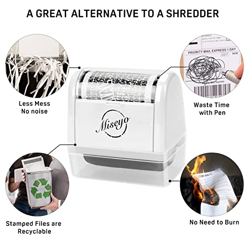 Miseyo Identity Theft Protection Roller Stamp Set - White (6 Refill Ink Incleded) - Image 5