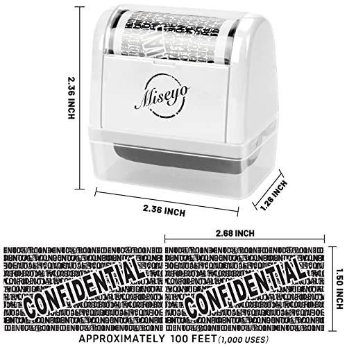 Miseyo Identity Theft Protection Roller Stamp Set - White (6 Refill Ink Incleded) - Image 2