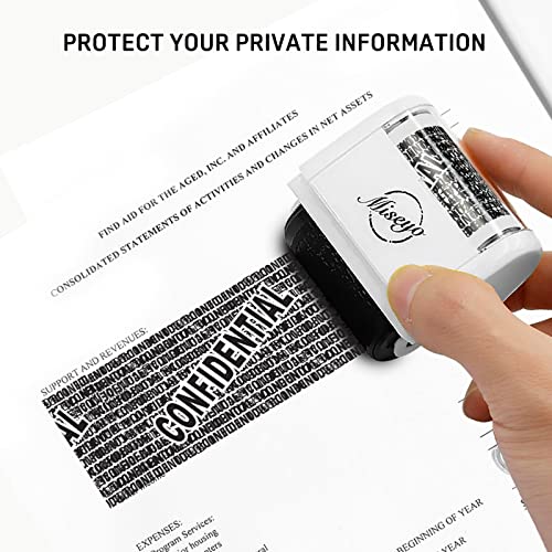Miseyo Identity Theft Protection Roller Stamp Set - White (6 Refill Ink Incleded) - Image 4