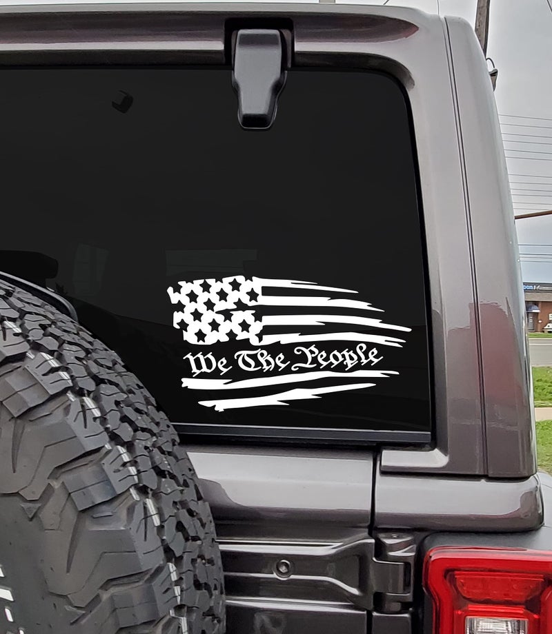 MAZ DISTRIBUTIONS – We The People Sticker – Vinyl Decal for Laptop – Removable Waterproof Sticker for Waterbottle – Useable Indoor and Outdoor for Mailbox – Easy use for Car, SUV and Van – MAZ 413 - Image 2