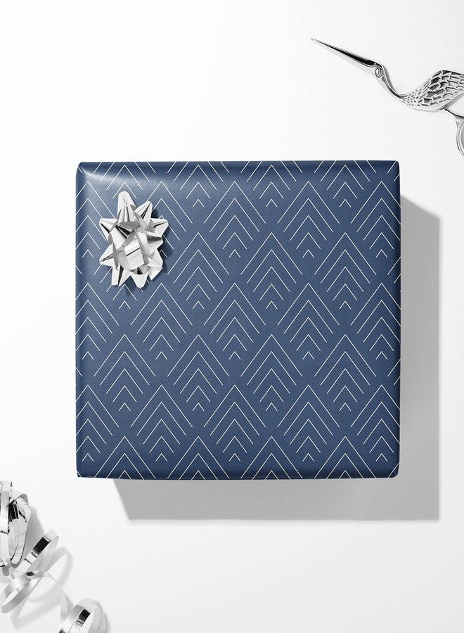 Ulmasinn Wrapping Paper Flat 8 Sheets for Birthday, Holiday, Father'S Day, Weddings, Graduations, Navy Printed with Geometric Patterns, Checks, Stars, Spots 20 X 29 Inches Each - Image 4