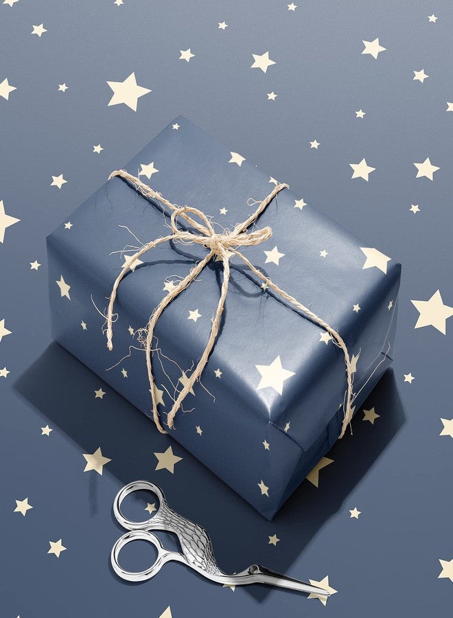 Ulmasinn Wrapping Paper Flat 8 Sheets for Birthday, Holiday, Father'S Day, Weddings, Graduations, Navy Printed with Geometric Patterns, Checks, Stars, Spots 20 X 29 Inches Each - Image 3