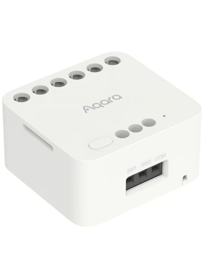 Aqara - Dual Relay Module T2 with Matter,Requires Aqara Zigbee 3.0 Hub,Dry Contact Mode for Garage Doors and Boilers, Roller Shade Switch & Light Switch,Supports Homekit and Alexa - Image 1
