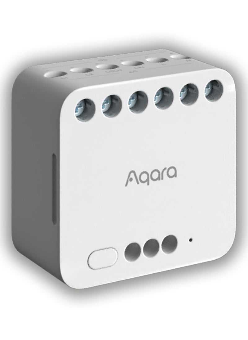 Aqara - Dual Relay Module T2 with Matter,Requires Aqara Zigbee 3.0 Hub,Dry Contact Mode for Garage Doors and Boilers, Roller Shade Switch & Light Switch,Supports Homekit and Alexa - Image 1