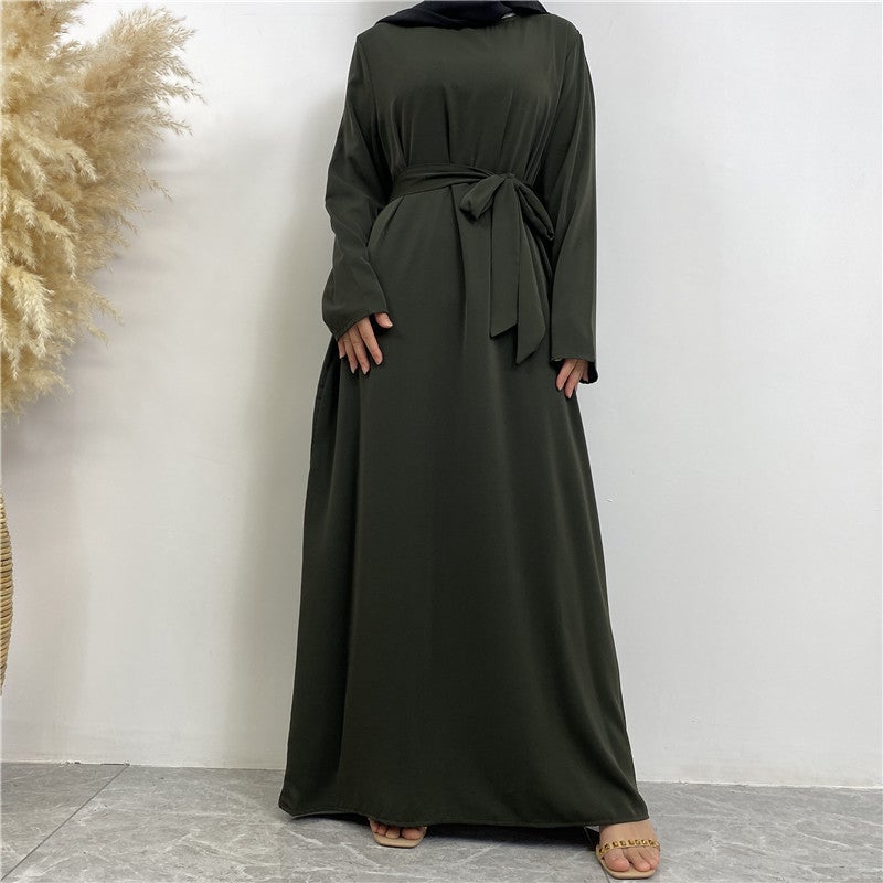مونيكا فاشون فستان بسيط يناسب جميع المناسبات بأكمام طويلة ولون واحد - Image 2