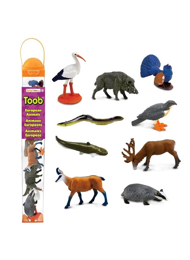 Safari Ltd Safari Ltd. European Animals TOOB - 9 Detailed Miniature Animal Figurines - Educational Toy Set for Boys, Girls, and Kids Ages 3+  - Image 1