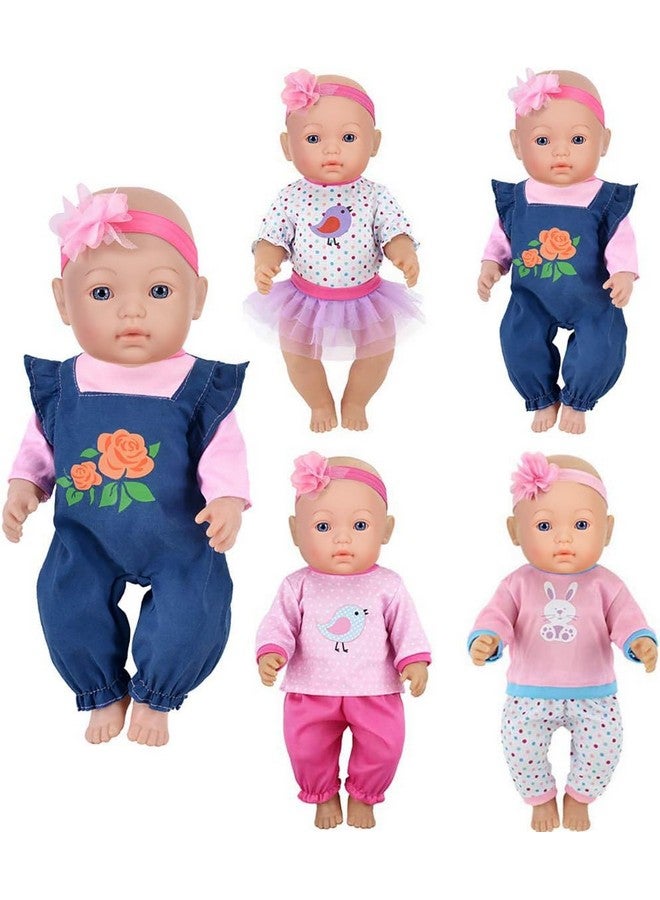 ebuddy Doll Clothes 4 Sets Doll Fashion Outfits Fit for 43 cm New Born Baby Dolls 14-16-17 Inch Baby Dolls 15 inch Dolls 18 inch Dolls（No Doll - Image 1