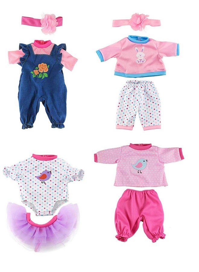 ebuddy Doll Clothes 4 Sets Doll Fashion Outfits Fit for 43 cm New Born Baby Dolls 14-16-17 Inch Baby Dolls 15 inch Dolls 18 inch Dolls（No Doll - Image 2