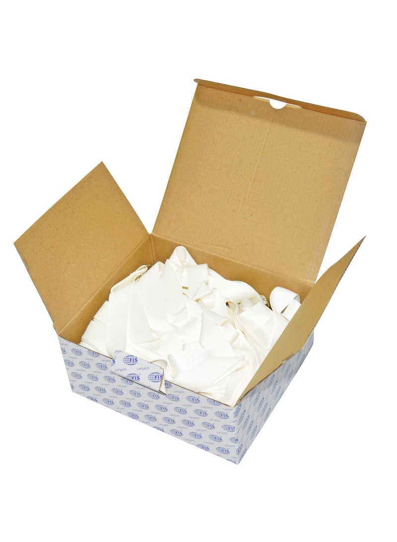 FIS عبوة من 50 قطعة حامل شارة حبل مسطح مع خطاف أبيض - Image 2