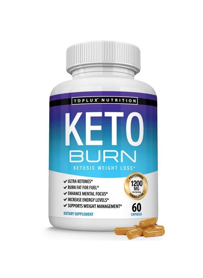 Toplux - Keto Burn Pills Ketosis Weight Loss 1200 Mg Ultra Advanced Natural Ketogenic Fat Burner Using Ketone Diet For Men Women 60 Capsules Supplement - Image 1