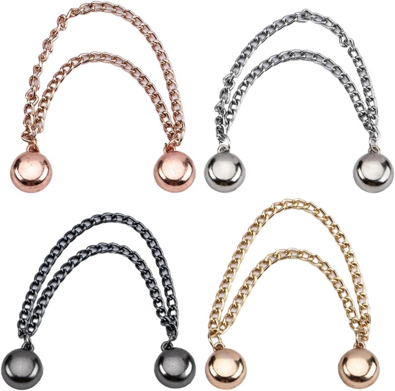 4 Pcs Clothing Clip, Adjustable Pants Cuff Fastener, Waist Slimmer, Rose Gold, Silver, Black, Gold Set, Multi-Function, No-Sew - Image 1