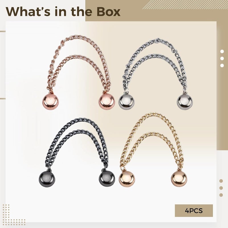 4 Pcs Clothing Clip, Adjustable Pants Cuff Fastener, Waist Slimmer, Rose Gold, Silver, Black, Gold Set, Multi-Function, No-Sew - Image 4