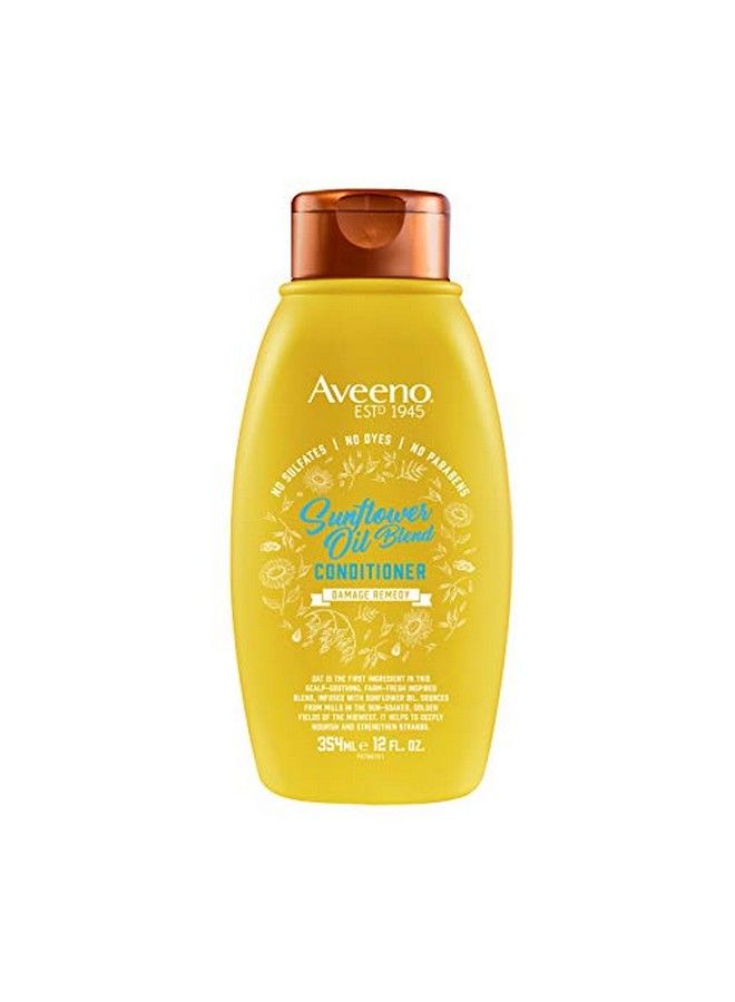 Aveeno Sunflower Oil Blend Conditioner For Dry Damaged Hair Dye Paraben & Sulfate Surfactants Free 12Oz - Image 1
