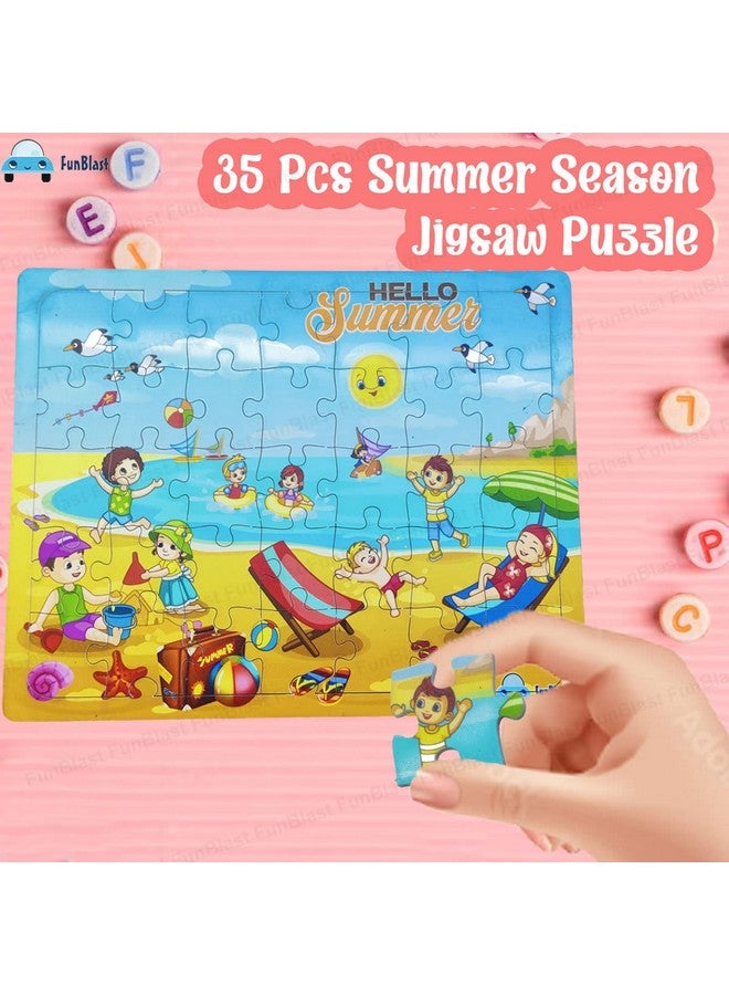 FunBlast Puzzles for Kids - 35 Pcs Summer Season Jigsaw Puzzle for Kids of Age 3-5 Years, Acrylic Board Jigsaw Puzzles, Floor Puzzle for Children, Learning and Educational Jigsaw Puzzle Toys (Multicolor) - Image 4