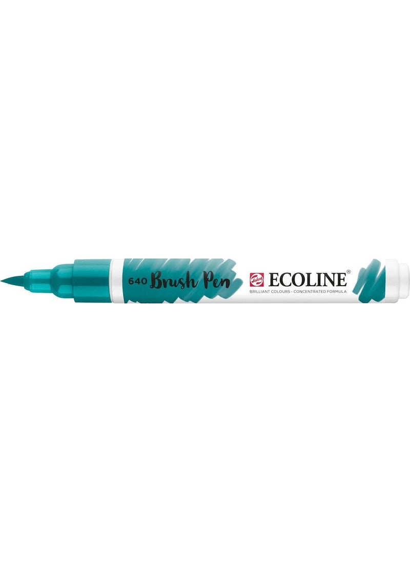 Talens - Ecoline Brush Tip Pen Bluish Green - Image 1