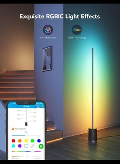 Govee RGBIC Floor Lamp, Modern LED Lyra Corner Lamp with 64+ Scene & Music Modes, 1500 Lumens, DIY Mode, Smart Remote Control Standing Floor Lamp for Bedroom, Living Room, Gaming Room, Black  - Image 5