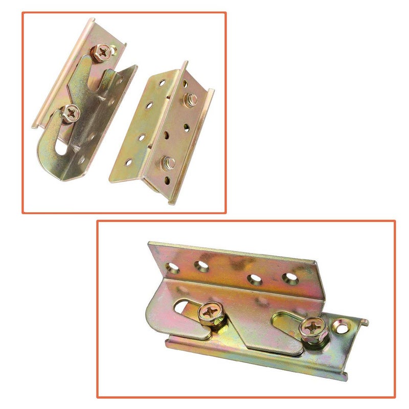 Socell 4 Sets Bed Rail Brackets Heavy Duty No-Mortise Bed Rail Fittings Wooden Bed Frame Connectors with Screws for Headboards Footboards Hold - Image 5