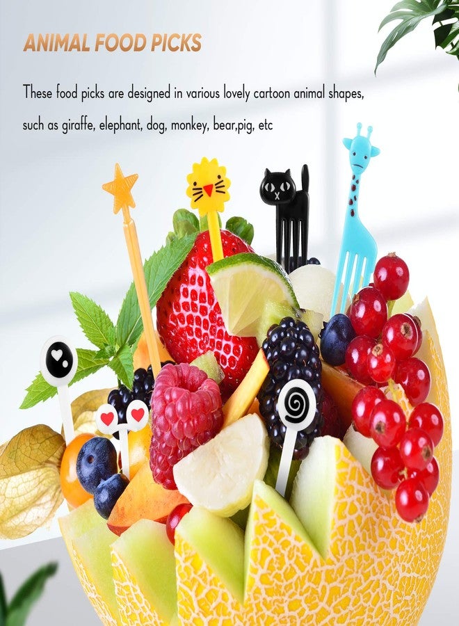 Patelai 78 Pcs Vegetable Cutter Shape Set Includes 12 Pcs Stainless Steel Mini Cookie Cutters and 66 Pcs Cute Cartoon Animal Bento Picks and Forks for Kids Baking and Food Supplement - Image 4