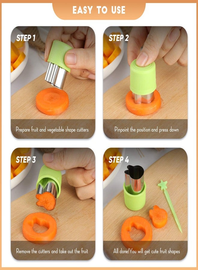 Patelai 78 Pcs Vegetable Cutter Shape Set Includes 12 Pcs Stainless Steel Mini Cookie Cutters and 66 Pcs Cute Cartoon Animal Bento Picks and Forks for Kids Baking and Food Supplement - Image 3