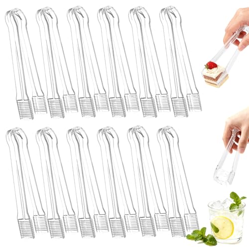 Perusiaw 10 Pcs Clear Plastic Serving Tongs, 6.3 Inch Small Disposable Plastic Tongs for Food, Buffet, Party, Salad, Ice, Candy, Appetizer, Catering, Easy to Hold and Clean - Image 1