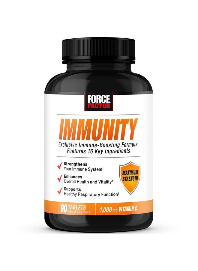Force Factor Immunity Immune Support Booster With Elderberry And 1000Mg Of Vitamin C Plus Vitamin D Zinc Probiotics Quercetin Antioxidants And Echinacea For Immune Health Defense 90 Tablets  - Image 1