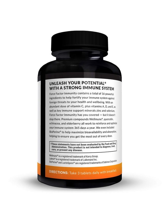 Force Factor Immunity Immune Support Booster With Elderberry And 1000Mg Of Vitamin C Plus Vitamin D Zinc Probiotics Quercetin Antioxidants And Echinacea For Immune Health Defense 90 Tablets  - Image 3