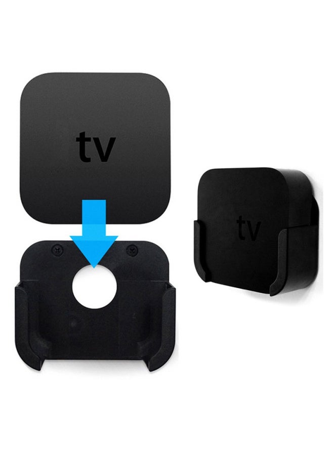 Generic - Leben For Apple TV4 Wall Bracket Apple TV Network Player Wall Rack Base Set-top Box-Color:Black (with Full English Package)-Applicable Model:apple Tv4 - Image 1