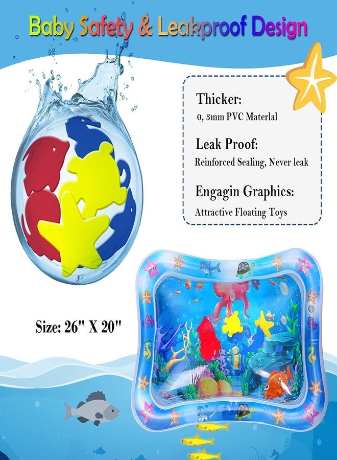 BKQPTL Inflatable Tummy Time Water Mat Toys- Leak-Proof Baby Play Mat for Infants & Toddlers, Sensory Development Fun Activity Center for Indoor & Outdoor Use,Gift for Baby Showers (Random Design) - Image 3